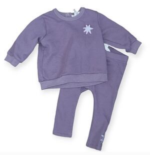 Cotton On Baby Girl Purple Star Ribbed Outfit Size 3-6 Months